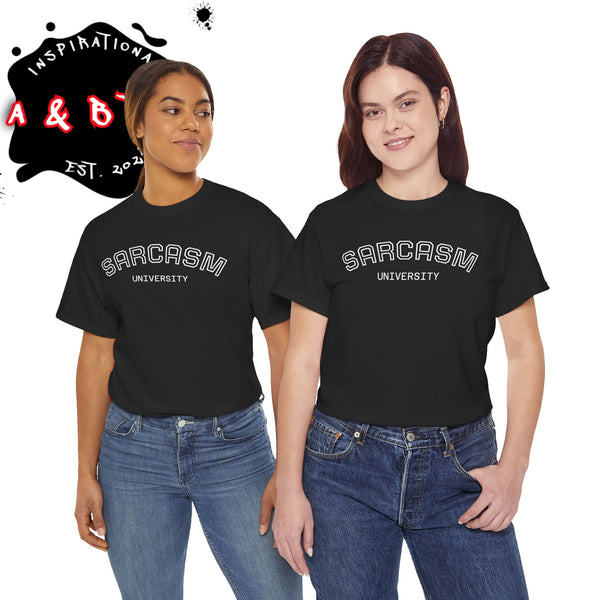 Funny Sarcasm Tee - Unisex Heavy Cotton T-Shirt, Sarcasm University Shirt, Gift for Sarcasm Lovers, Humorous Graphic Tee, Birthday Gift