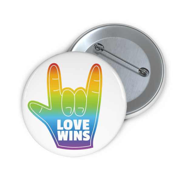 Custom Love Wins Pin Buttons | LGBTQ+ Pride Accessories, Statement Pins, Gift for Friends, Button Badges, Fun Fashion