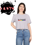 Empowerment Women's Crop Tee - Be Yourself, LGBTQ Pride Shirt, Summer Top, Fashion Statement, Casual Wear